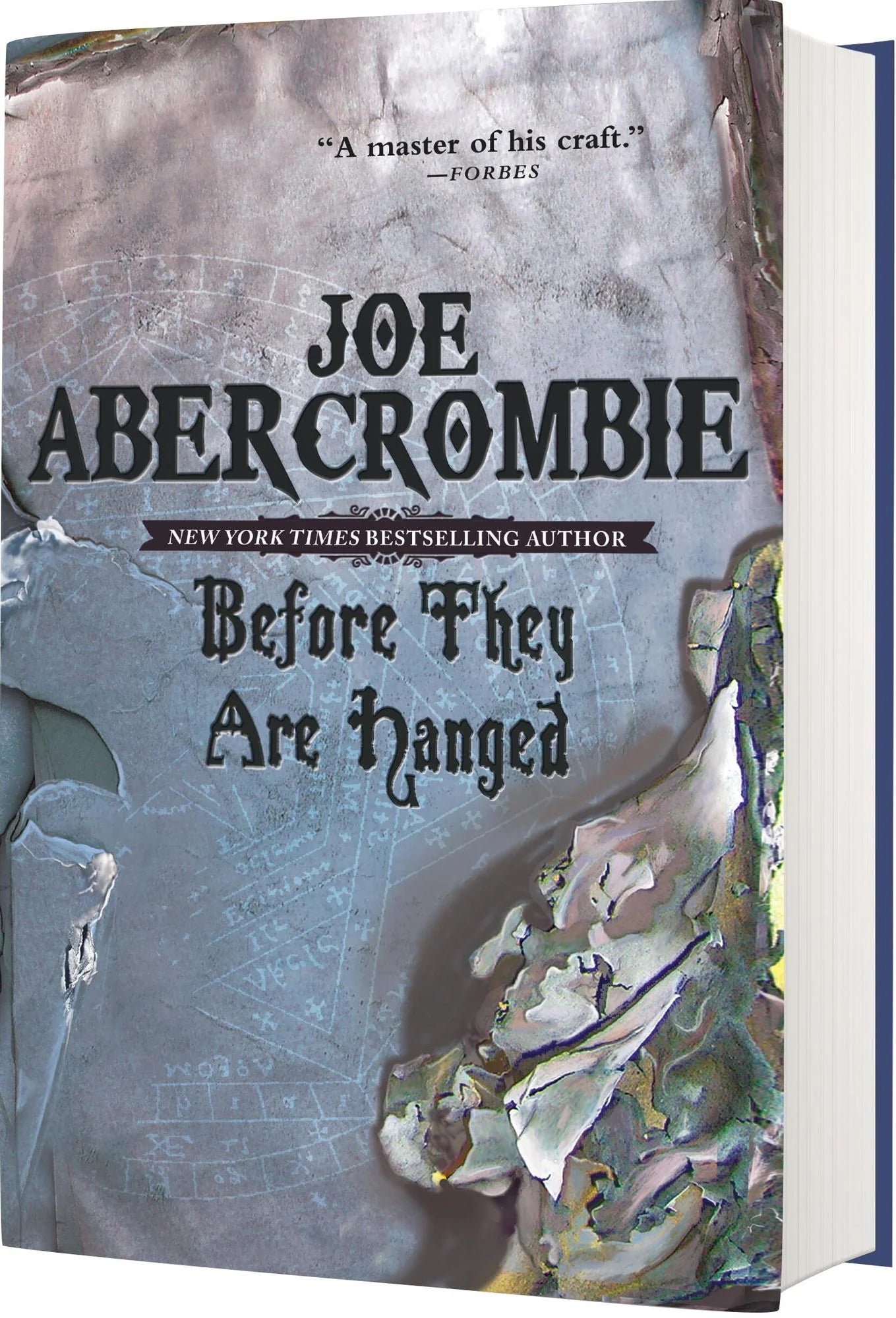 Book cover of 'Before They Are Hanged' by Joe Abercrombie with a gray and white design.