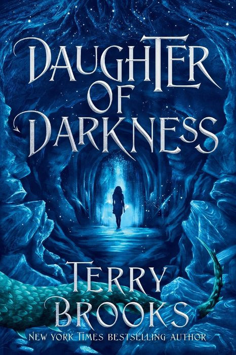 Book cover of 'Daughter of Darkness' by Terry Brooks with a blue, otherworldly design.