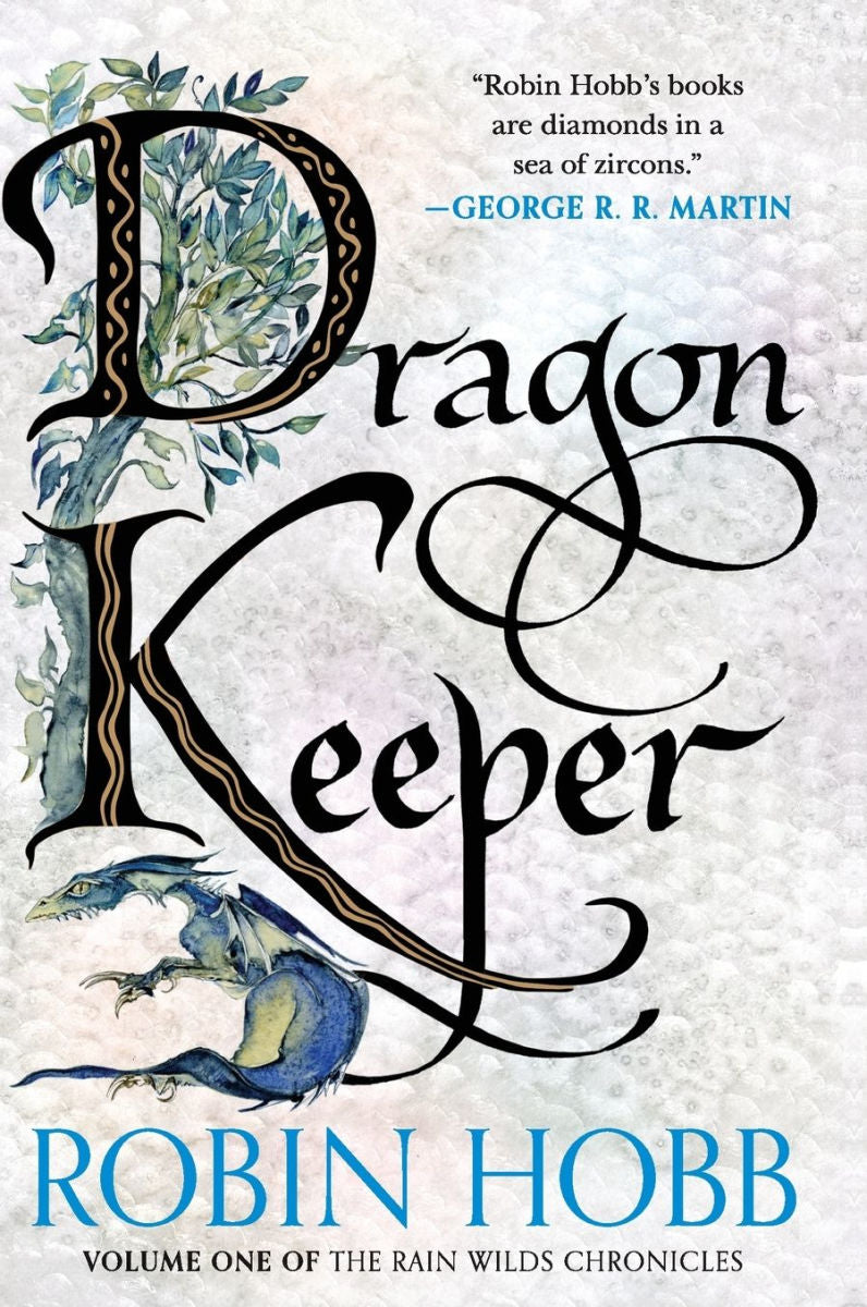 Book cover of 'Dragon Keeper' by Robin Hobb with decorative text and a dragon illustration.