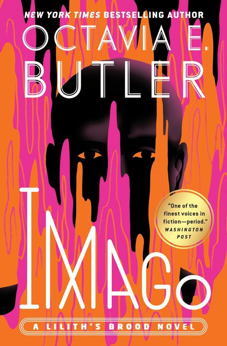 Book cover of 'Imago' by Octavia E. Butler with a stylized face and vibrant colors.