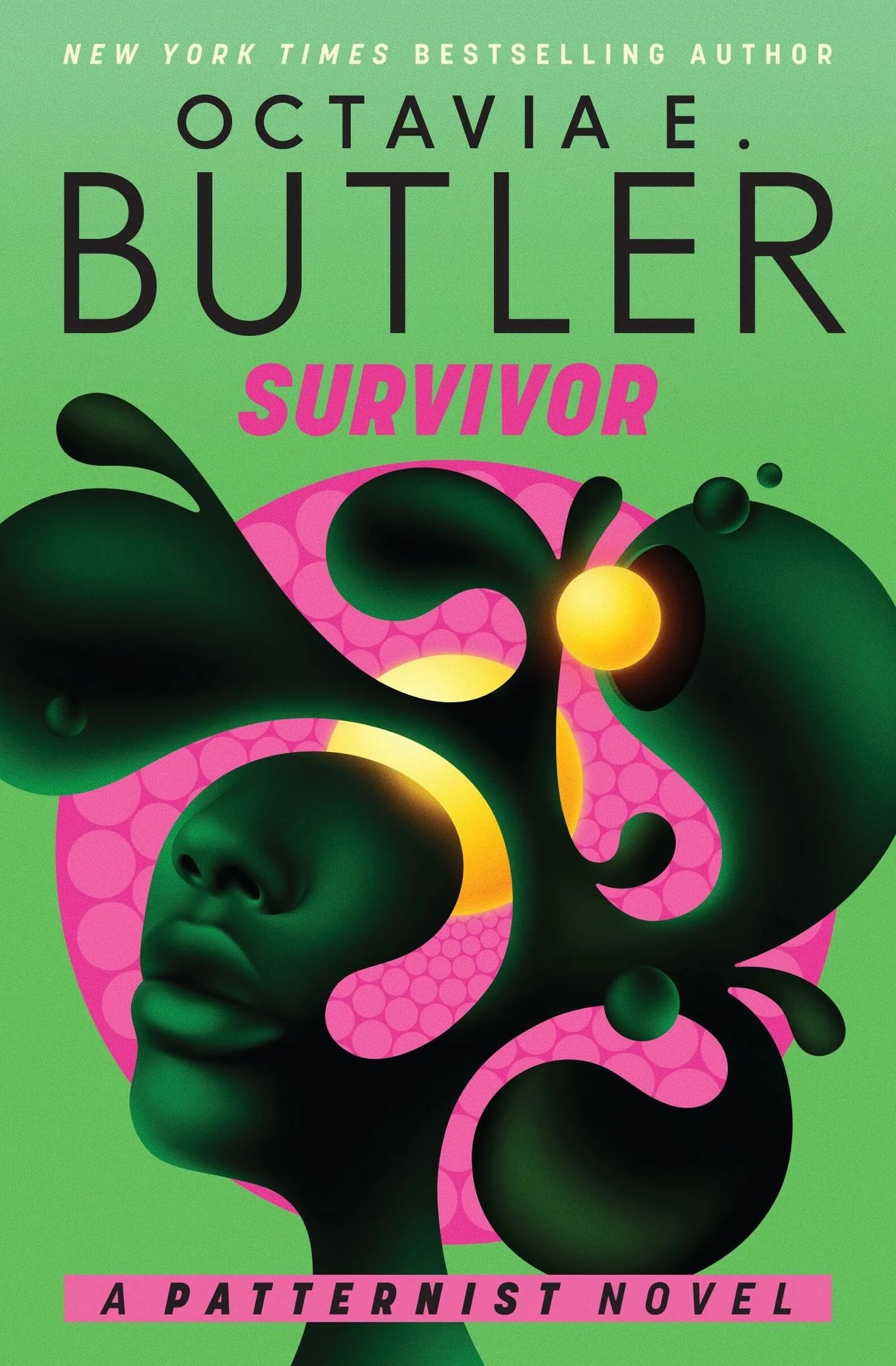 Book cover of 'Survivor' by Octavia E. Butler with abstract design and green background